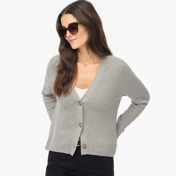 J. Crew Factory Sweaters - J.Crew Cotton-blend Ribbed Cardigan Sweater